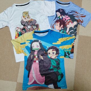 【3枚まとめて】130サイズ 鬼滅の刃 フルグラフィック Tシャ...