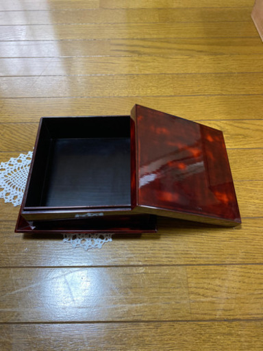 輪島塗 木製漆塗菓子器・四方盆 骨董 新品未使用 ヴィンテージ 【お