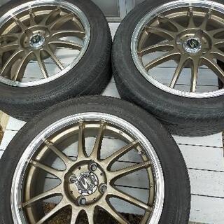 受付終了】16インチ S-HOLDラグナ 100x4穴 +42 タイヤ/ホイールセット 