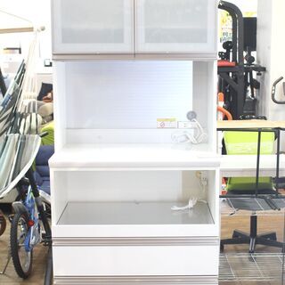 ニトリ 2枚扉レンジボード ホワイト【トレファク南柏店】