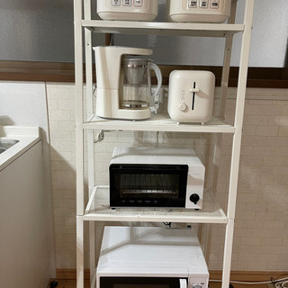 【ネット決済・配送可】白いキッチン家電セット