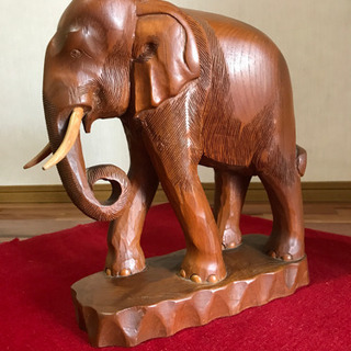 【ネット決済】【彫刻】象　木製