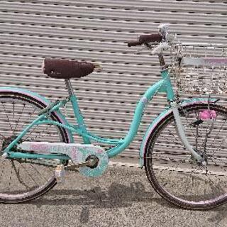 
☆22インチ 自転車☆女の子☆ かわいいグリーン☆