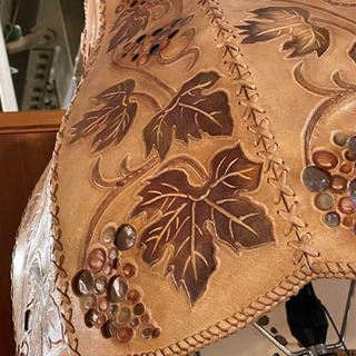 JF02121 アンティーク　レザー&シェルフロアスタンド