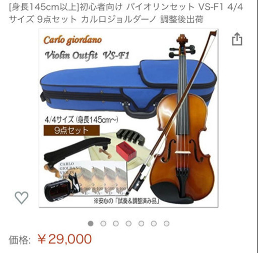 カルロジョルダーノ　初心者バイオリンセット(11日までお値下げ)