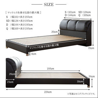 受け取り者様決まりましたベッド クイーン レザー　マットレス無料で差し上げます
