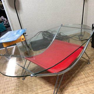 ガラス　センターテーブル　楕円　ガラス