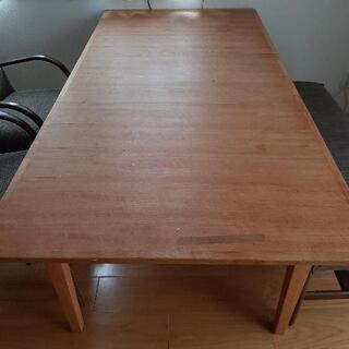 【ネット決済】欧風食卓テーブル　伸縮できる天然木テーブル