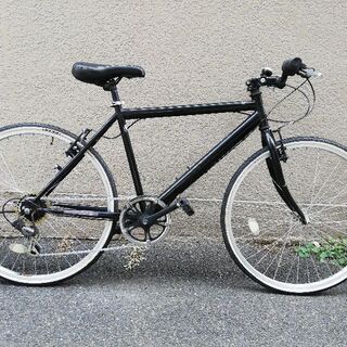 台湾製クロスバイク　２６ｘ１　3/8　６段変速　ブラック