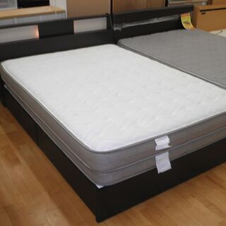 k286☆ダブルベッド☆ニトリ☆ダブルマットレス☆照明＋コンセント＋収納☆良品☆近隣配達、設置可能