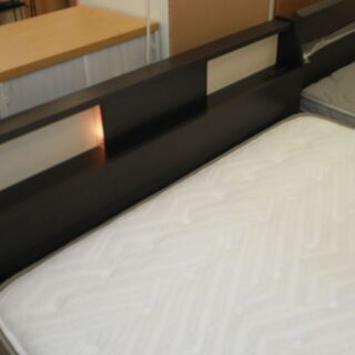 k286☆ダブルベッド☆ニトリ☆ダブルマットレス☆照明＋コンセント＋収納☆良品☆近隣配達、設置可能