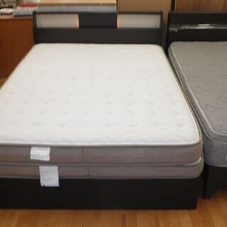 k286☆ダブルベッド☆ニトリ☆ダブルマットレス☆照明＋コンセント＋収納☆良品☆近隣配達、設置可能