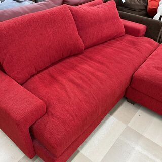 MARUICHI(マルイチ) 2人掛けソファ オットマン付 レッド