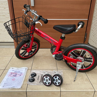 美品□BMWキッズバイク 14インチ 子供用自転車 14インチ 補助輪付き