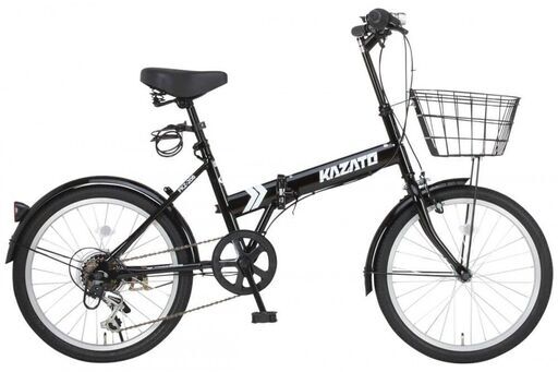 20インチ折りたたみ自転車KAZATO(カザト) FKZ-206　6段変速　ブラック　新品未使用