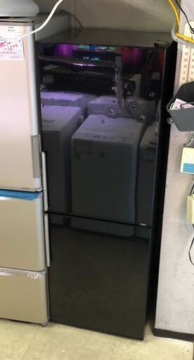 ☆中古激安！　AQUA　アクア　275㍑　2ドア　製氷機つきノンフロン冷蔵庫　2016年製　正面扉に凹み有り　AQR-SD28E（K)　幅56㎝ｘ奥行き64㎝ｘ高さ162㎝　【KBF021】　￥25,800！！
