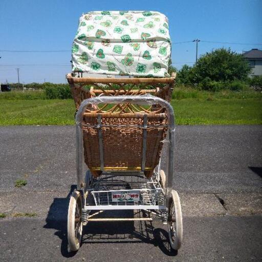 引き取りのみ！桃太郎号乳母車　アンティーク　ラタン　レトロ Yahoo!オークション - 引き取り限定 昭和レトロ ベビーカー