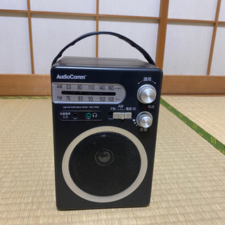 【ネット決済】 オーム電機 ポータブル木製ラジオ ブラック 