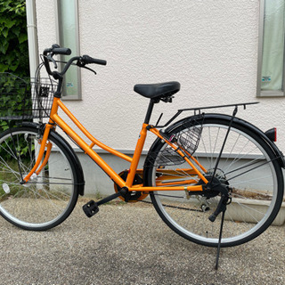 【ネット決済】26インチ6段変速付き自転車！オレンジ