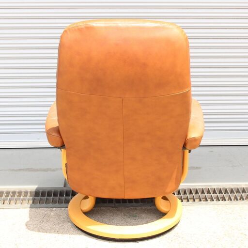 T157) EKORNES エコーネス コンサル Mサイズ 本革 ストレスレスチェア オットマン付き リクライニングチェア 椅子 家具