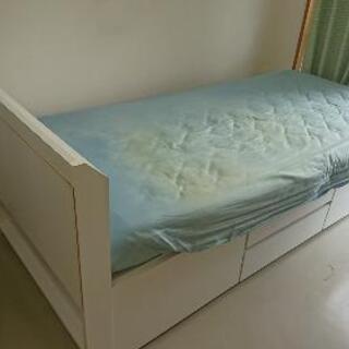 【ネット決済】白家具　シングルベッド
