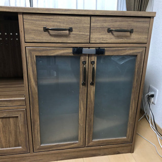美品】食器棚 レンジ・炊飯器台 キッチンボード