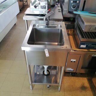 中古　一槽シンク　450×600×800　蛇口付　※只今こちらの商品順番にご対応させていただいております