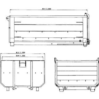 【新品】4トン車脱着用8㎥1枚扉ダンプ式コンテナ（舟底仕様・手動開閉装置付）★千葉市内直接引き取り可