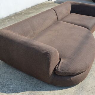 激安 先着順♪ 高級ブランド SPIGA カウチソファー 布地 W2580×D1380×H560 ブラウン