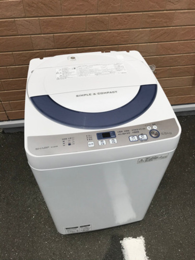 SHARP 5.5kg シャープ 全自動電気洗濯機 ES-GE55R-H