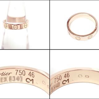 アクセサリー E448 CARTIER カルティエ K18 PG ミニラブリング 3.3g
