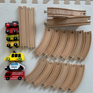 IKEA 木製レール、電車、車