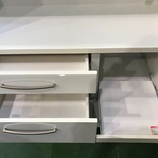 愛品館八千代店】ニトリ スライド扉キッチンボード コパン100 白【愛八KT】