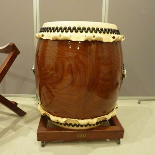 浅野太鼓 長胴太鼓 欅製 一尺五寸　折畳み台/太鼓スタンド/ソフトケース