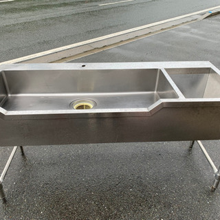 ☆中古品 舟形シンクダストシューター付き 1600x630x800mm☆