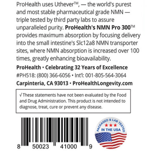 健康食品 【お得3本】最高品質NMN Prohealth NMN PRO 300 PURE NMN 60