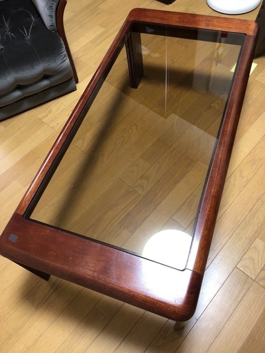 昭和レトロ　アンティーク　ガラステーブル