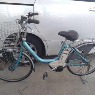 電動自転車 カギ3本 ブリジストン アシスタ 24インチ 3速 LEDライト付 水色