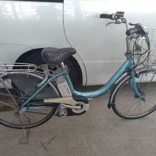 電動自転車 カギ3本 ブリジストン アシスタ 24インチ 3速 LEDライト付 水色