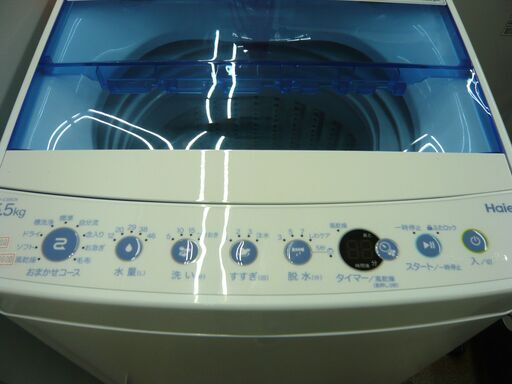 西岡店 洗濯機 5.5㎏ 2019年製 ②ハイアール JW-C55CK 白×ブルー 全  