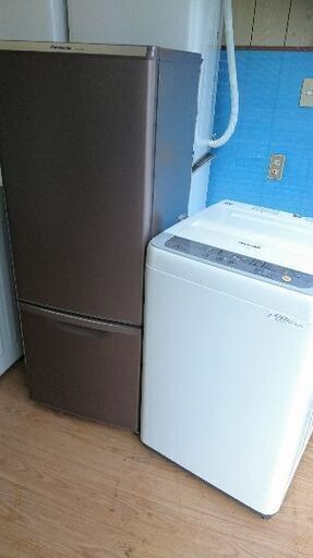 只今、商談中です!!新生活お買い得セット！！シリーズ３７パナソニック　NR-B179W-T　2ドア冷凍冷蔵庫 168L ブラウン 2017年製・パナソニック NA-F50B10　全自動洗濯機 5.0Kg 2017年製 ２点セット！！