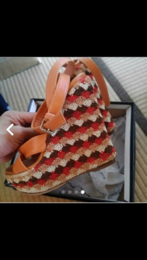 値下げ美品 セルジオロッシ ウエッジソール ラインストーン 