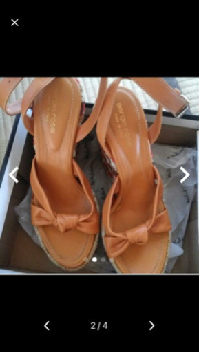 値下げ美品 セルジオロッシ ウエッジソール ラインストーン 