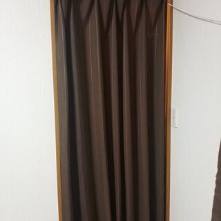 茶色 カーテン 100W × 200H 2枚組 (1枚未使用)