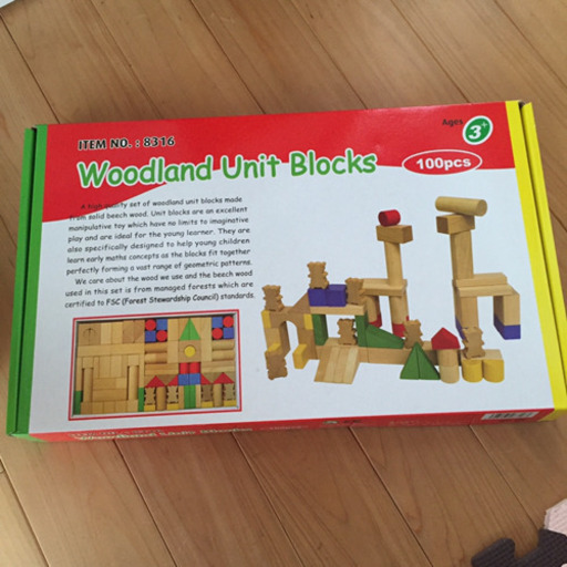 美品 woodland unit blocks ウッドランド 積み木 100ピース