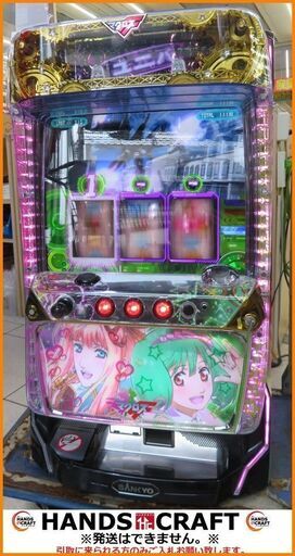 【引取限定】SANKYO パチスロ マクロスフロンティア2 スロット台 コイン不要機 台鍵・設定キー付 5号機 ART【小倉南区葛原東】