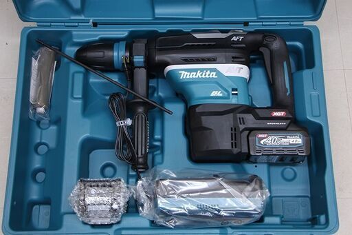 未使用品 makita マキタ 40mm 40Vmax 充電式 ハンマドリル 4.0Ahバッテリ×2付 HR005GRMX (D4083hxxY)