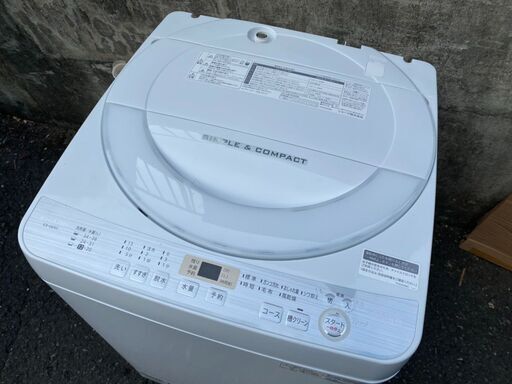 SHARP　全自動電気洗濯機　ES-GE6C-W 2019年製　6.0㎏　風乾燥3.0kg 美品　売ります。配送可能！