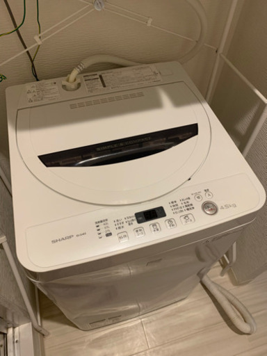 完動品‼️ SHARP シャープ 4.5キロ洗濯機 全自動洗濯機 ホワイト 洗濯機 家電