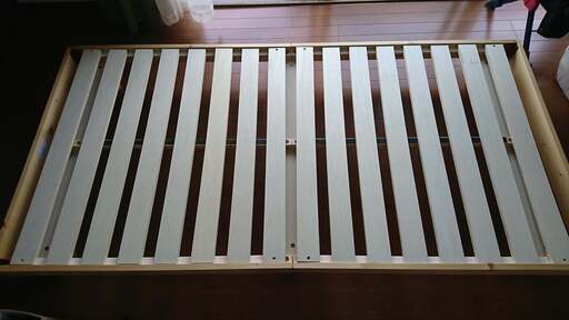 ■【引取】美品 シングルベッド すのこ 天然木の無垢材 12mm厚のすのこ 3段階高さ調節■